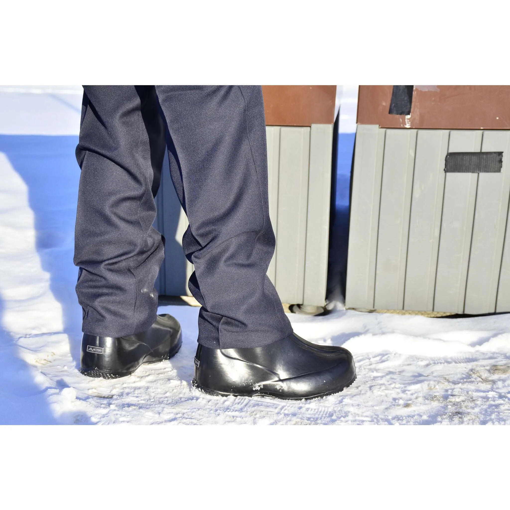 Acton Men's Work Boot Overshoes Prince - Waterproof Natural Rubber, Lined Insulated Fleece, Anti-Corrosive Zipper, All-Weather Protection | Sizes 6-13
