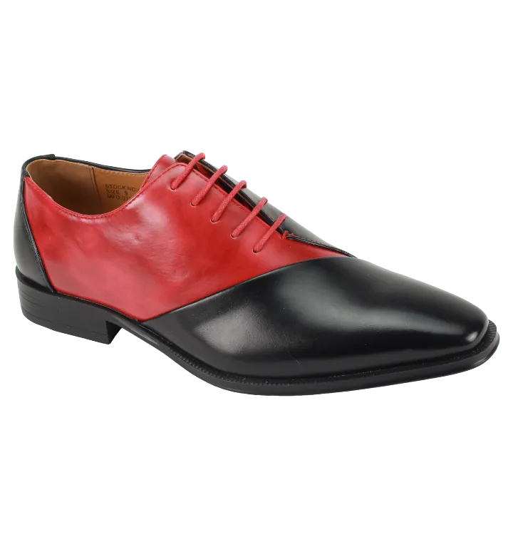 Black and Red Men's Lace-Up Dress Shoes Luxury Design