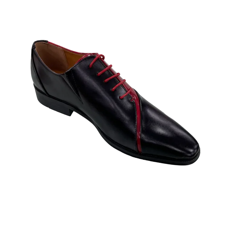 Black and Red Men's Lace-Up Dress Shoes Luxury Design