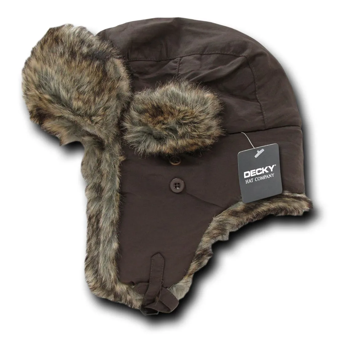 Decky 777 Aviator Bomber Faux Fur Hats Ear Flap Soft Trapper Caps Winter Warm Ski