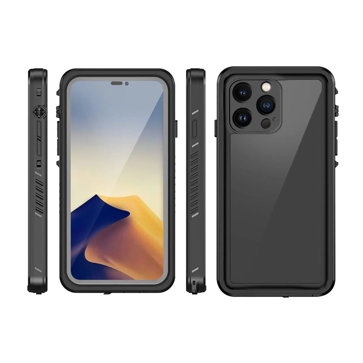 Eiger - iPhone 14 Pro Avalanche Case, Waterproof Outdoor Protective Cover IP68 (EGCA00385) - Black
