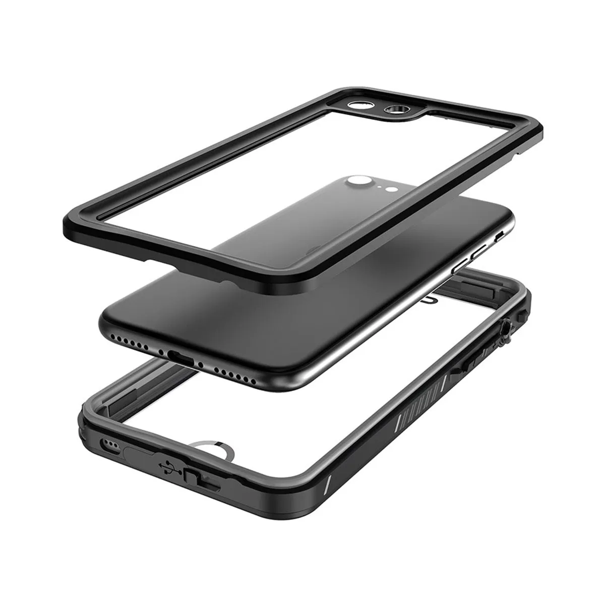 Eiger - iPhone 15 Pro Avalanche Case, Waterproof Outdoor Protective Cover IP68 (EGCA00476) - Black