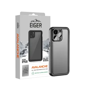 Eiger - iPhone 15 Pro Avalanche Case, Waterproof Outdoor Protective Cover IP68 (EGCA00476) - Black
