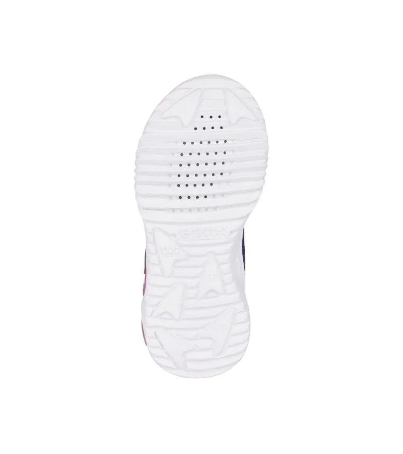 Geox Girls Purple Slip In Light Up Glitter Mesh Trainer Assister - J45E9A