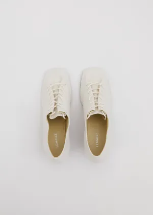 Heeled Derbies — White