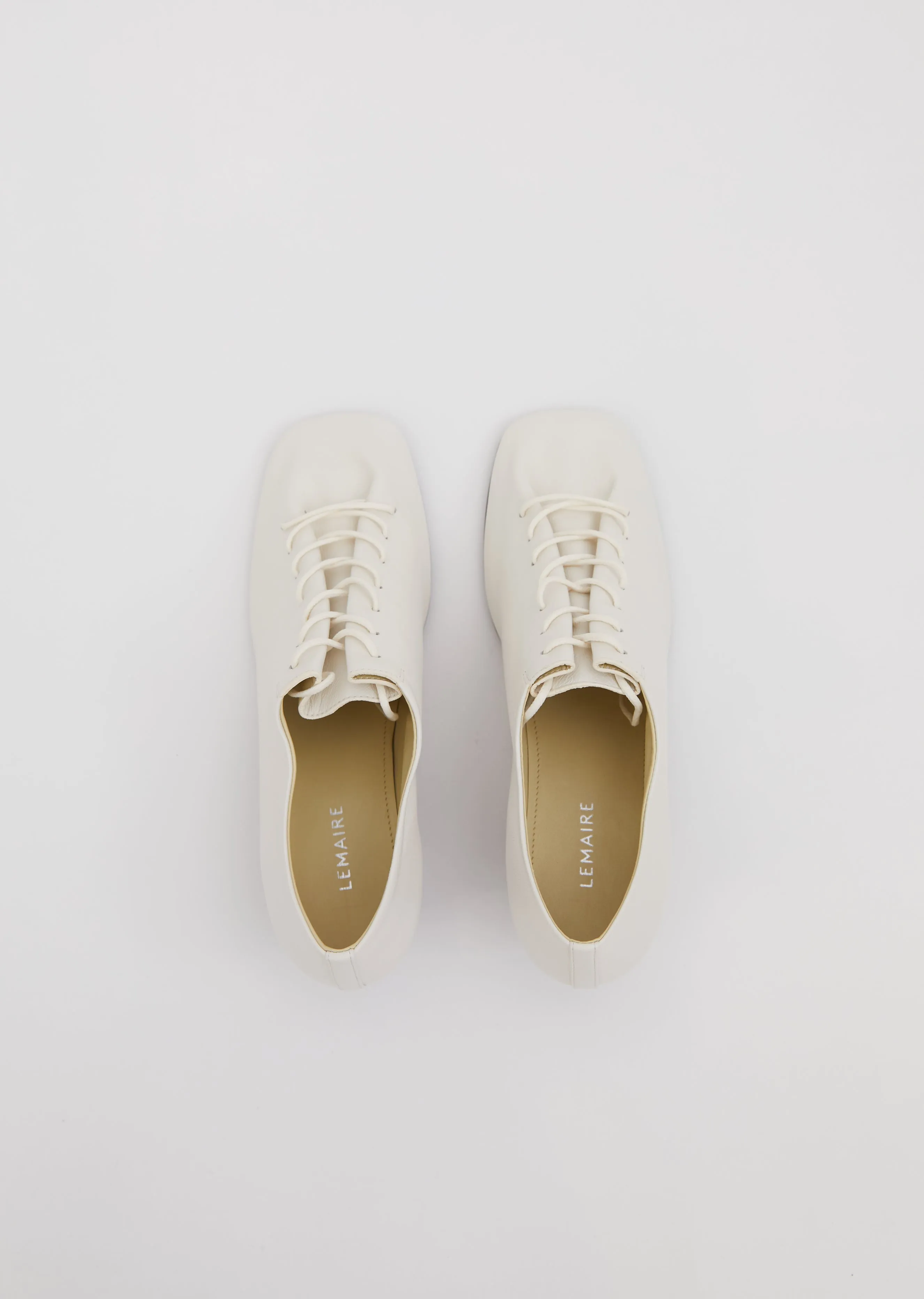Heeled Derbies — White