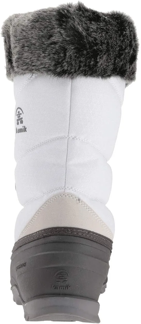 Kamik Momentum White (Original) Pull On Rounded Toe Waterproof Ankle Snow Boots