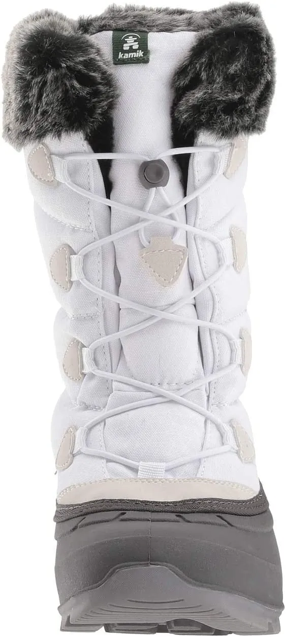Kamik Momentum White (Original) Pull On Rounded Toe Waterproof Ankle Snow Boots