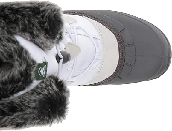 Kamik Momentum White (Original) Pull On Rounded Toe Waterproof Ankle Snow Boots