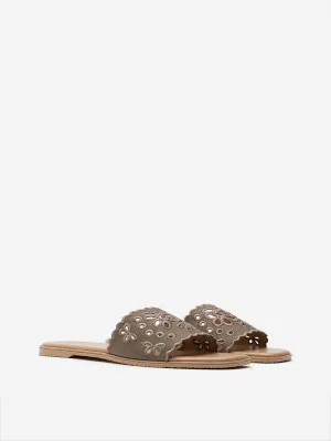 LUNA BLU Olive Schiffli Design Slides