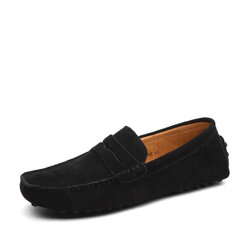 Men's faux suede penny loafers daily slip on flats