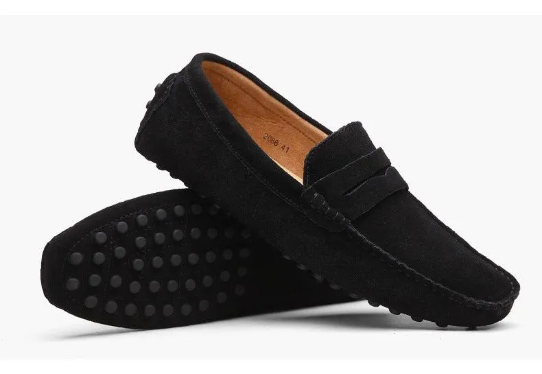 Men's faux suede penny loafers daily slip on flats