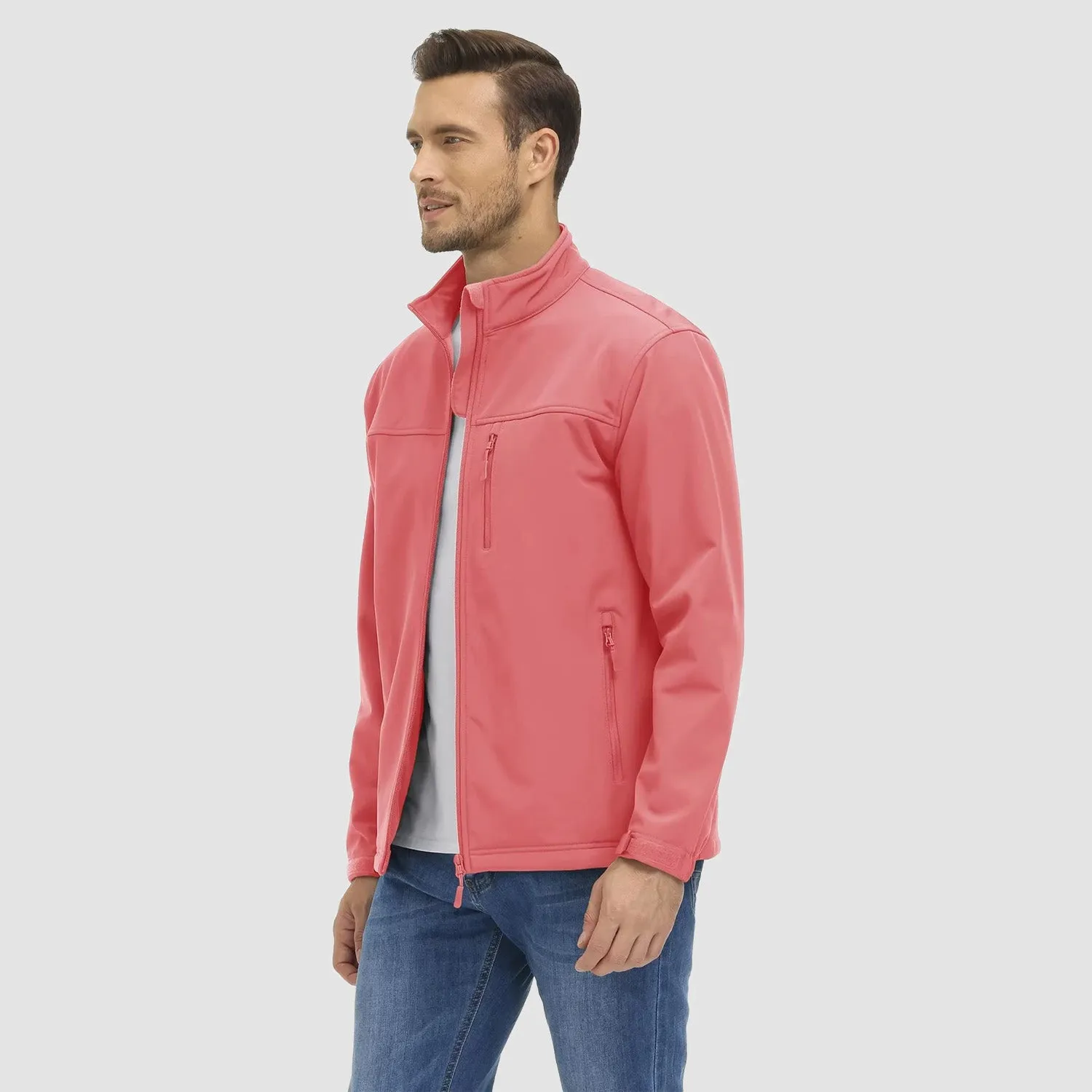Men's Fleece Lined Jacket Lightweight Waterproof Jacket