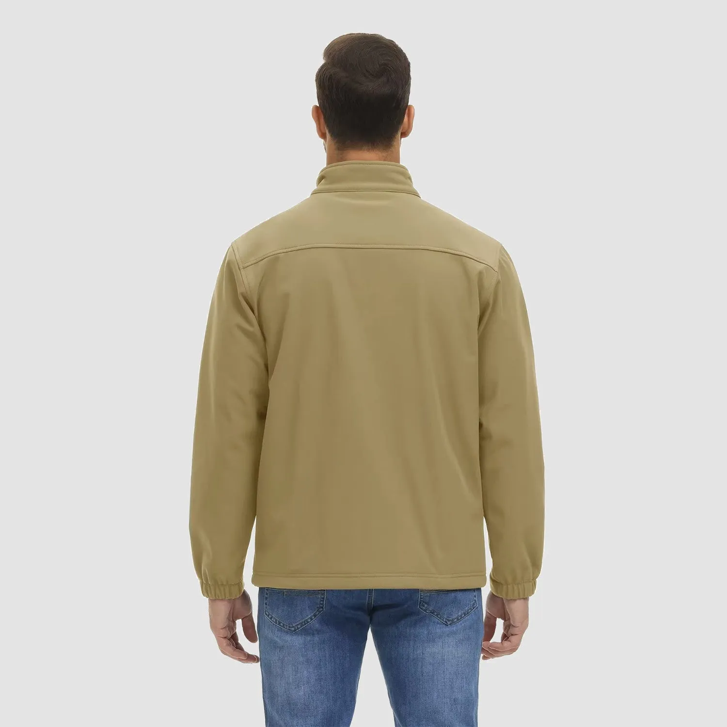 Men's Fleece Lined Jacket Lightweight Waterproof Jacket