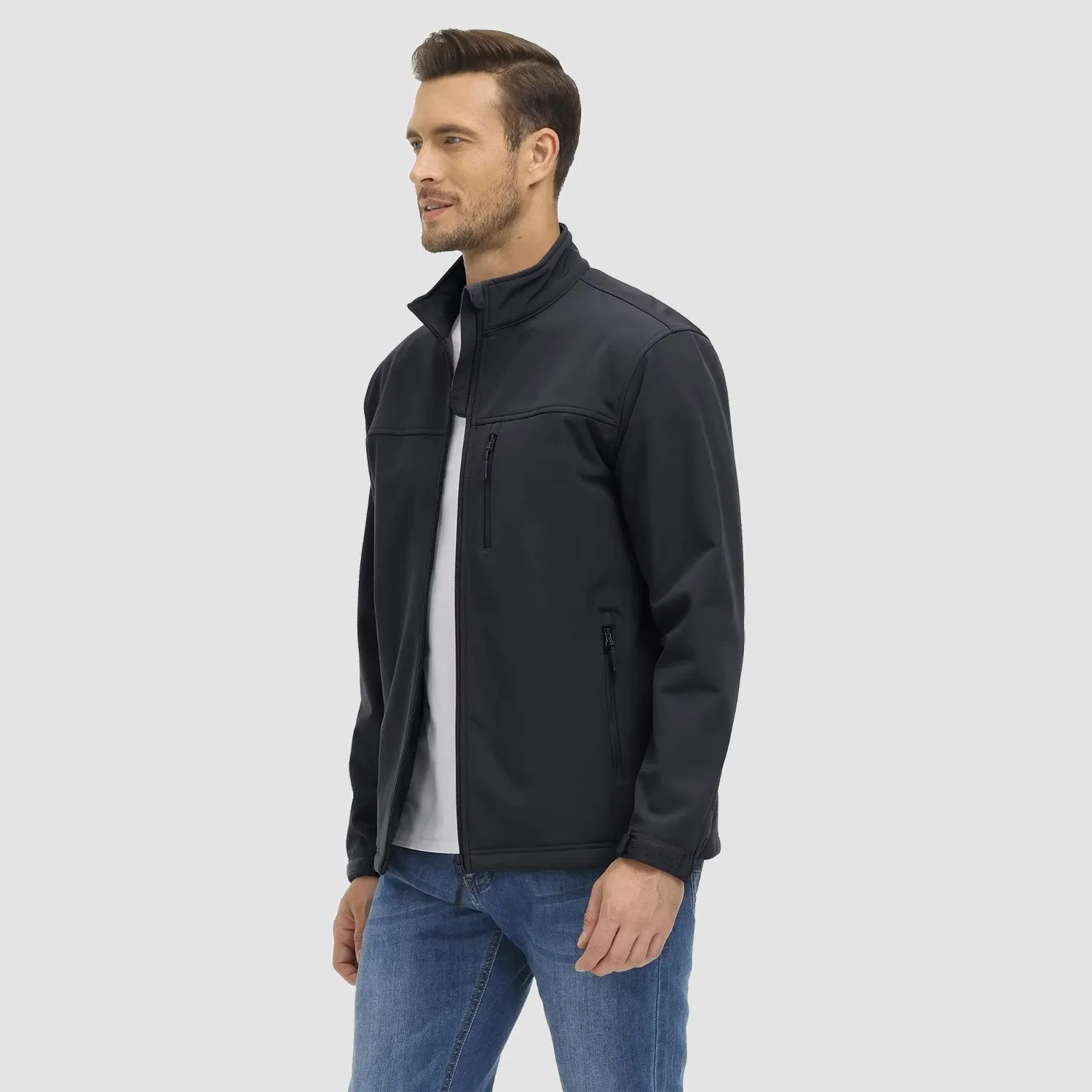 Men's Fleece Lined Jacket Lightweight Waterproof Jacket