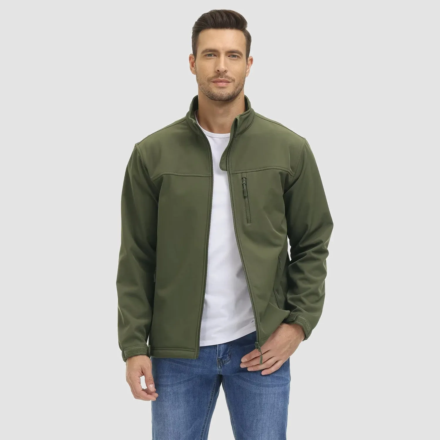 Men's Fleece Lined Jacket Lightweight Waterproof Jacket