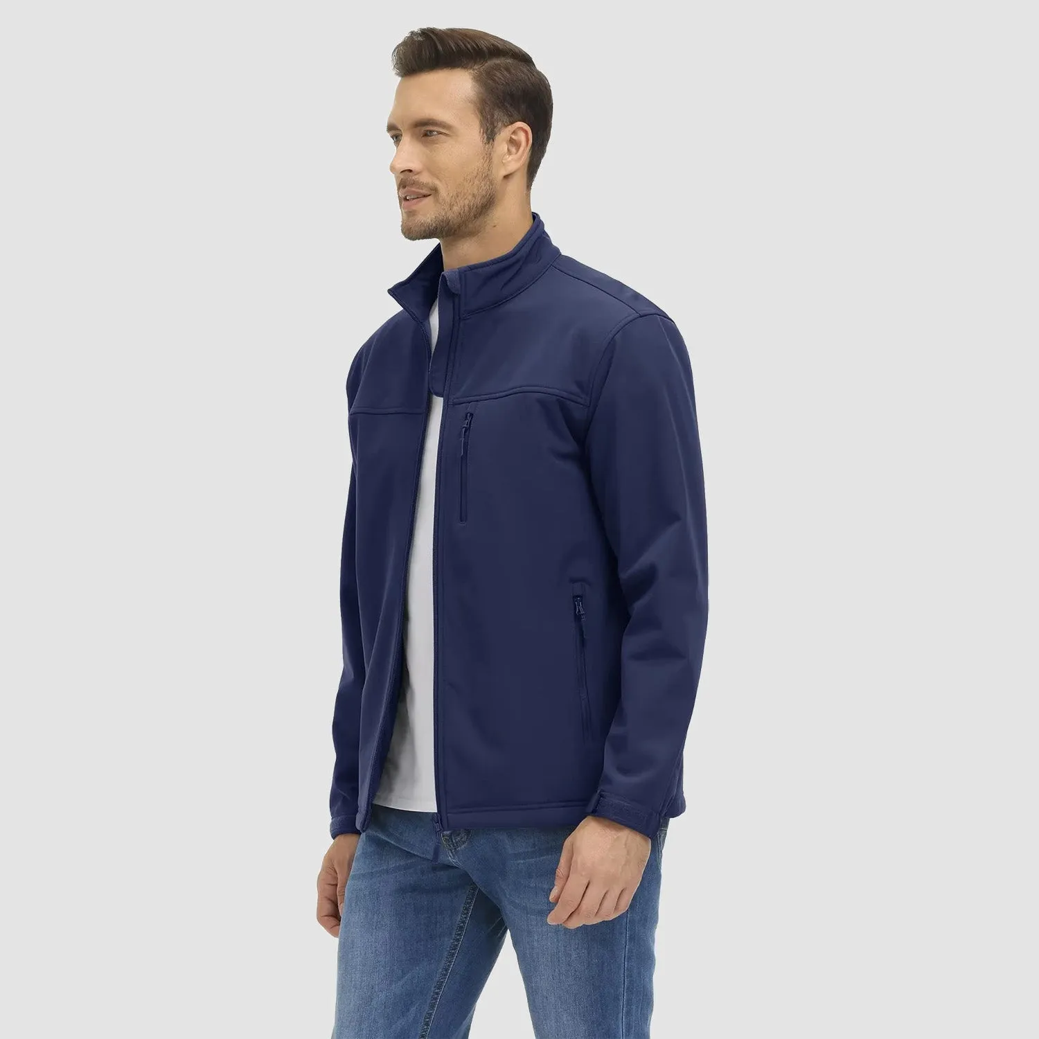 Men's Fleece Lined Jacket Lightweight Waterproof Jacket