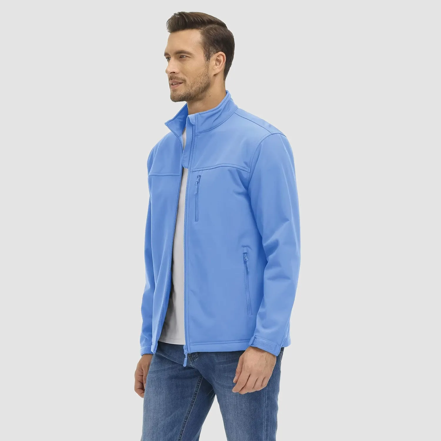 Men's Fleece Lined Jacket Lightweight Waterproof Jacket