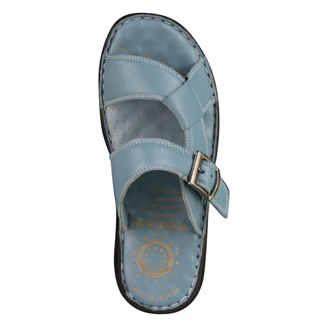 Mens Real Leather Slip On Mules Sandals Strap Buckle Premium Comfort Waterproof Walking