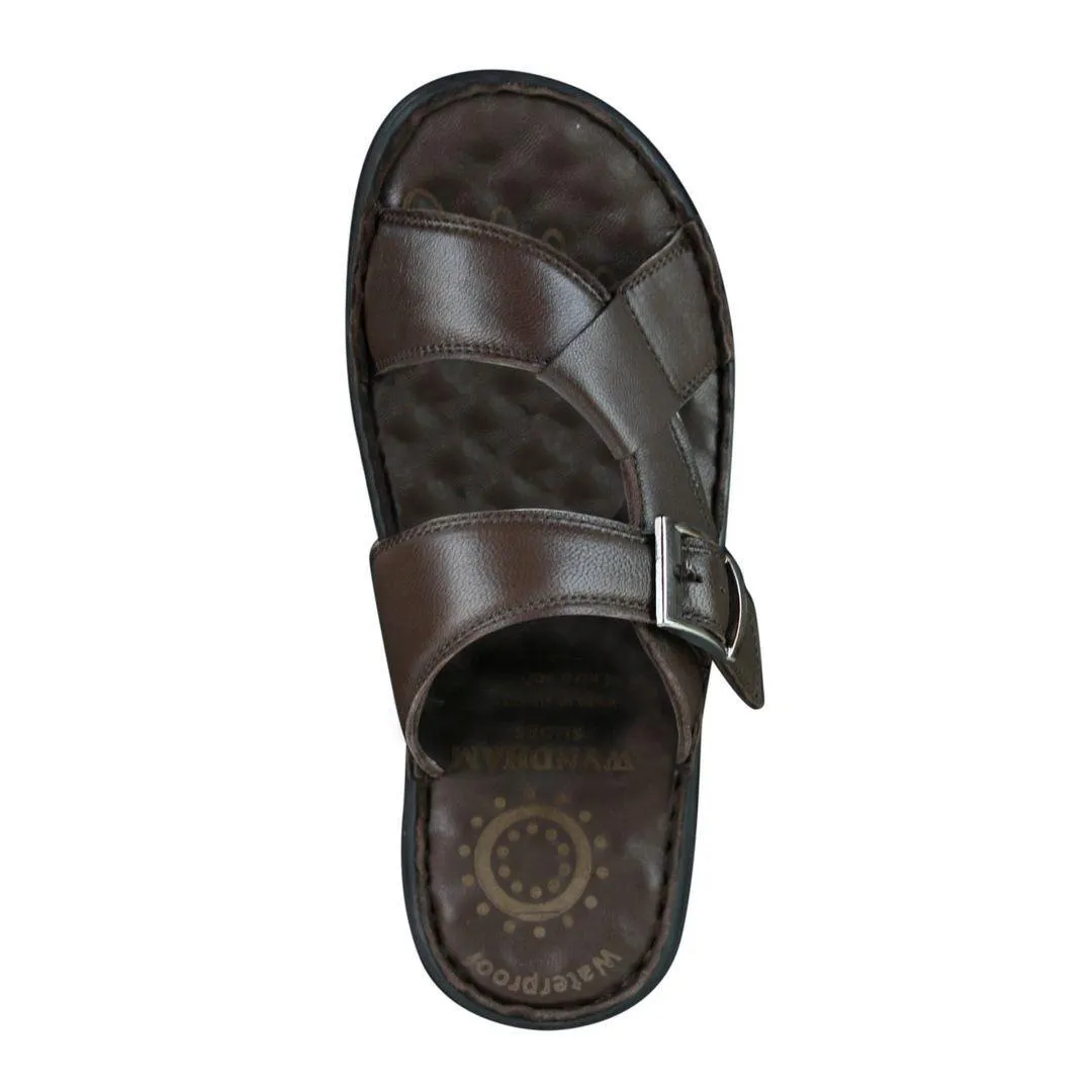 Mens Real Leather Slip On Mules Sandals Strap Buckle Premium Comfort Waterproof Walking