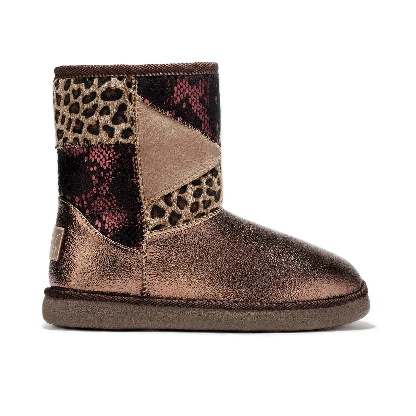 Patchwork Brown Bow Australian Boots