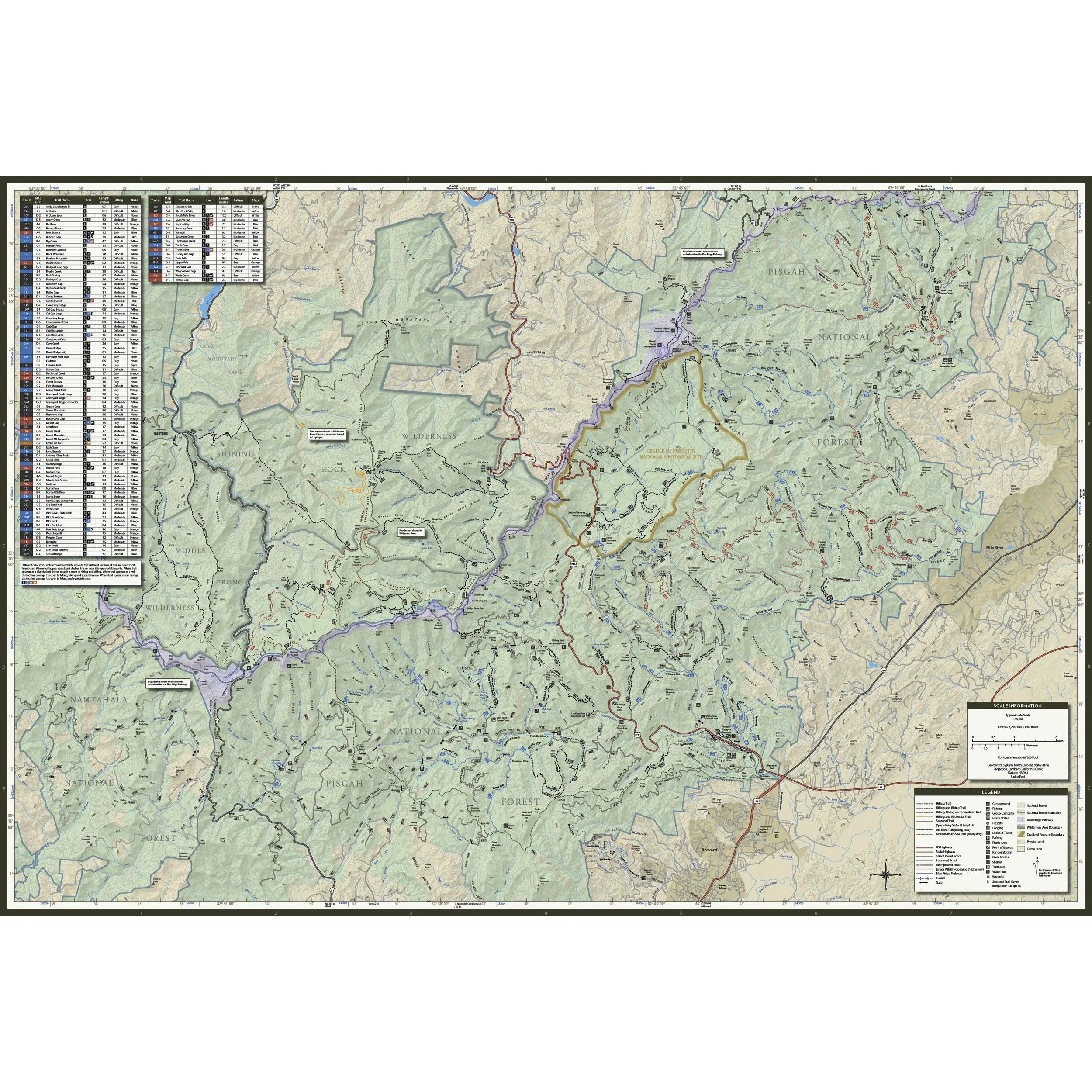 Pisgah Map Co. Pisgah Ranger District, Including Bent Creek