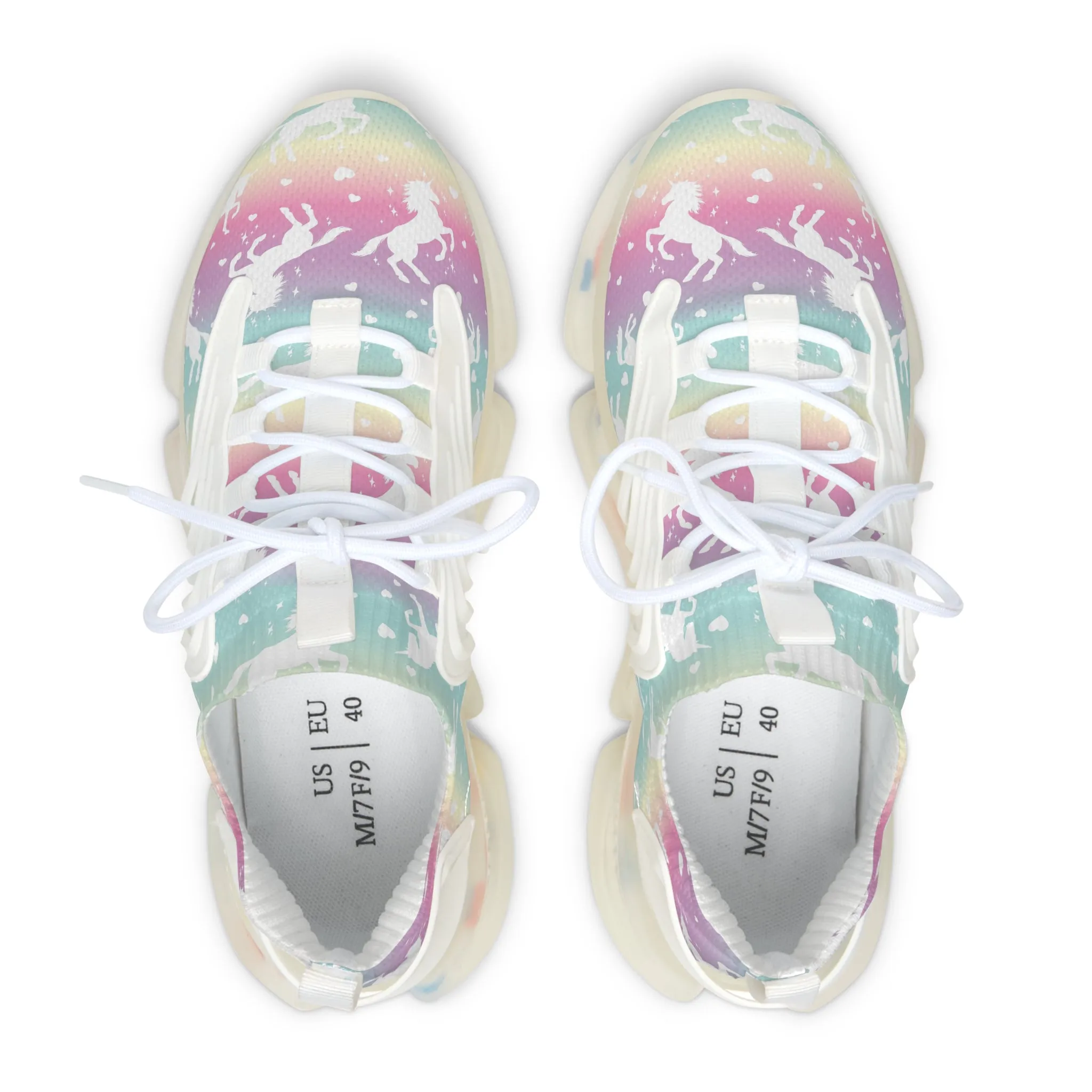 Rainbow Unicorn Women's Mesh Sneakers