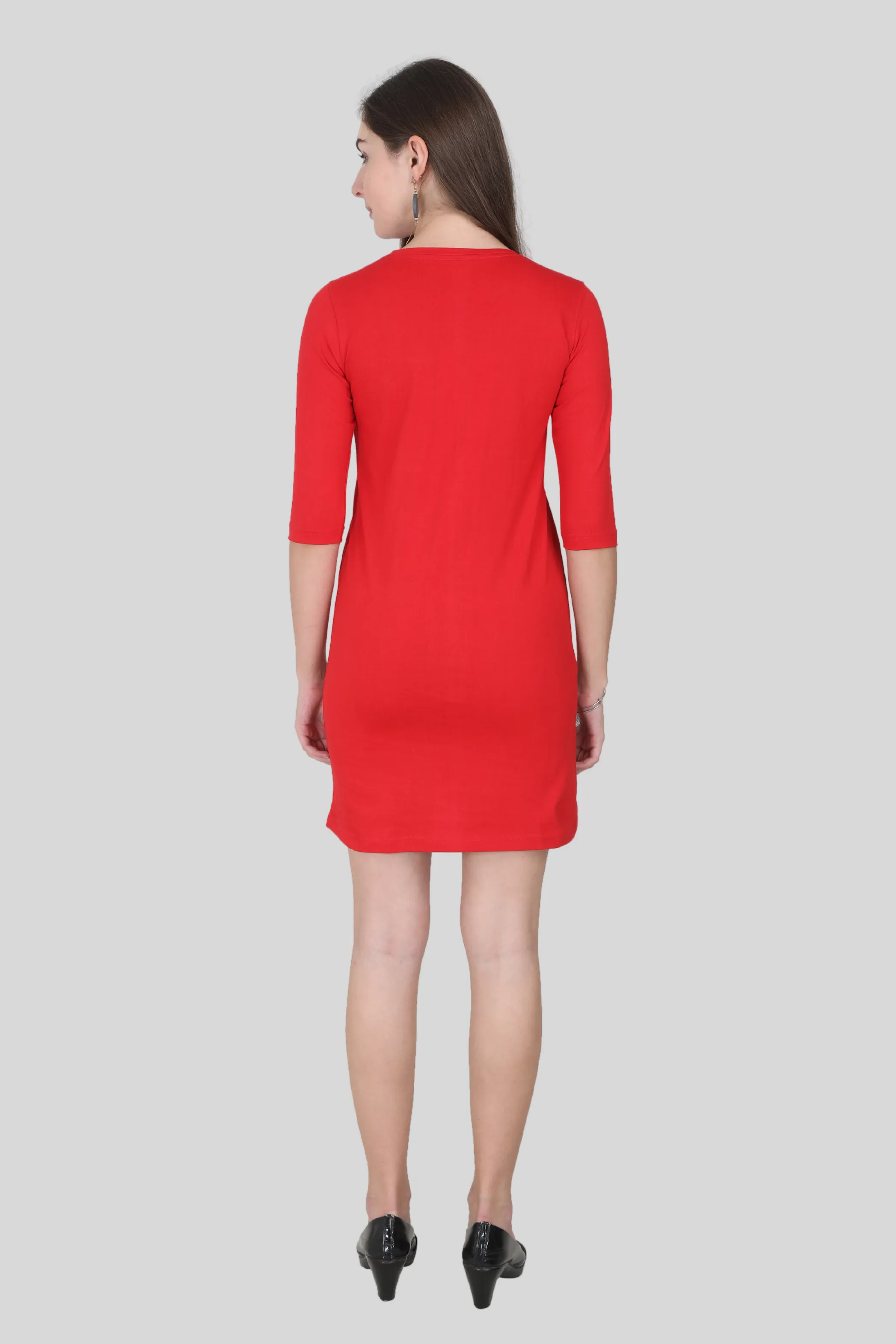 Red T-shirt Dress for women