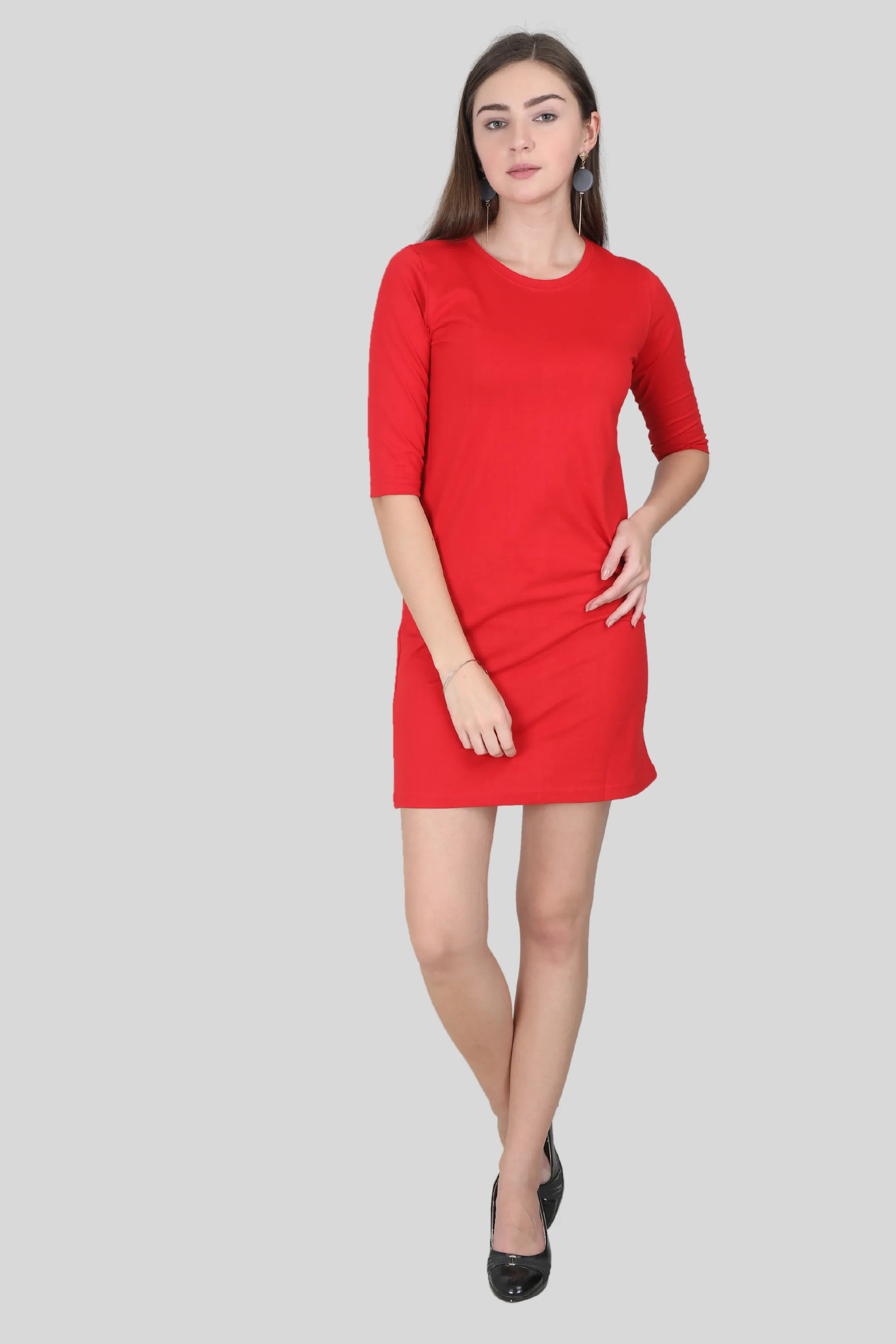 Red T-shirt Dress for women