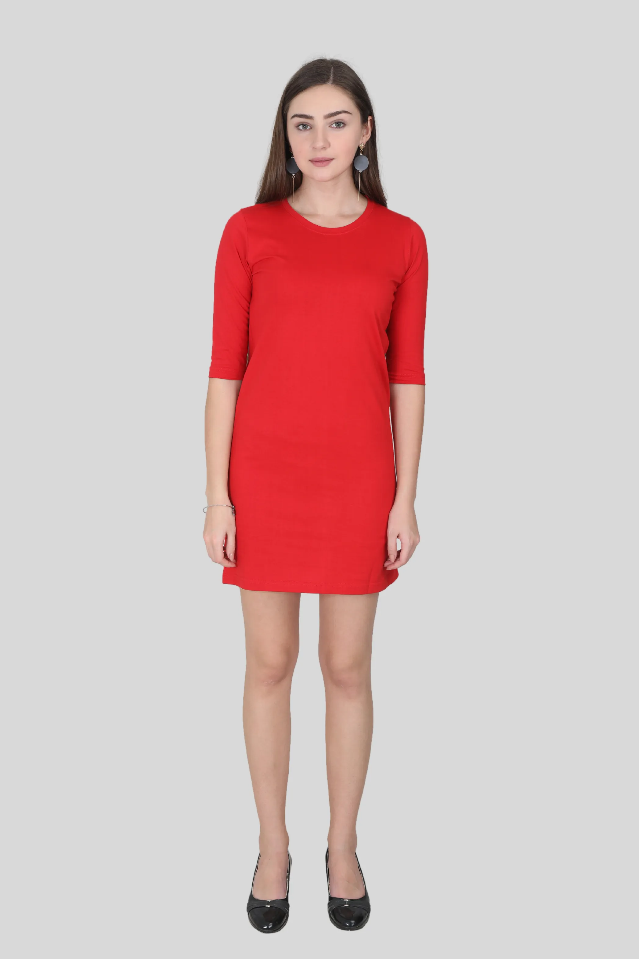 Red T-shirt Dress for women