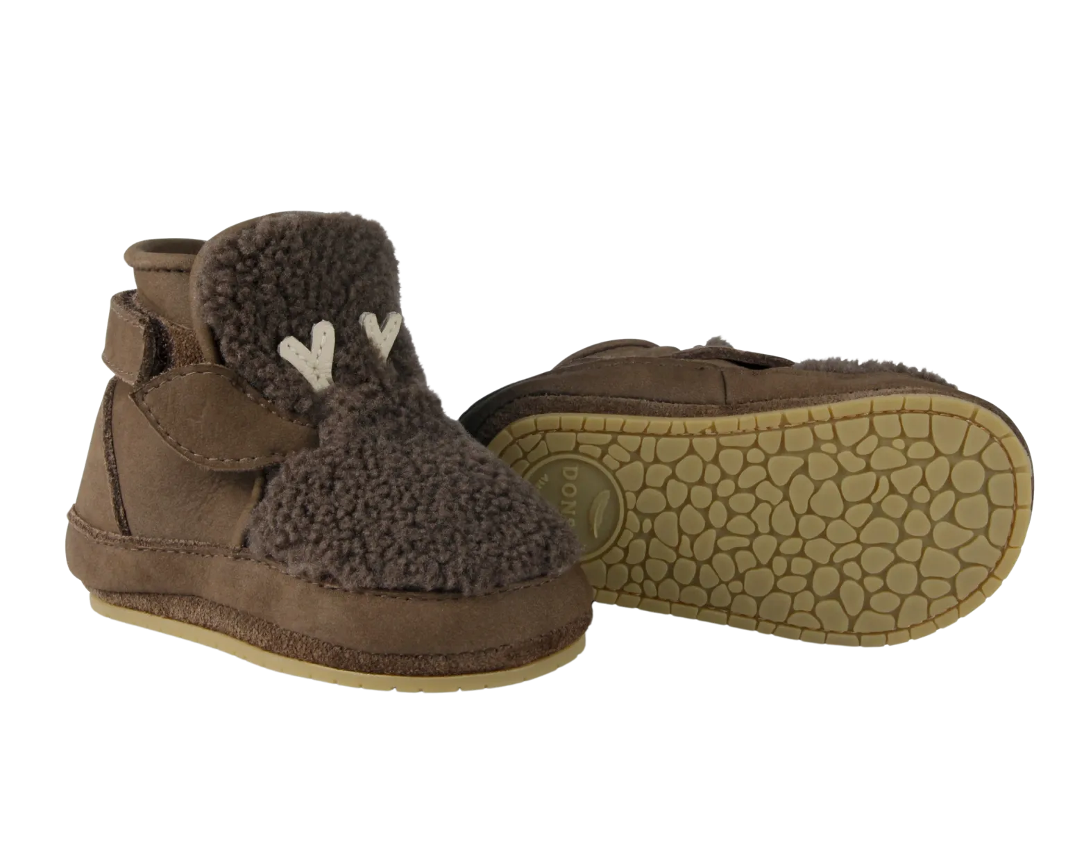 Richy Booties | Stag | Hazelnut Curly Faux Fur