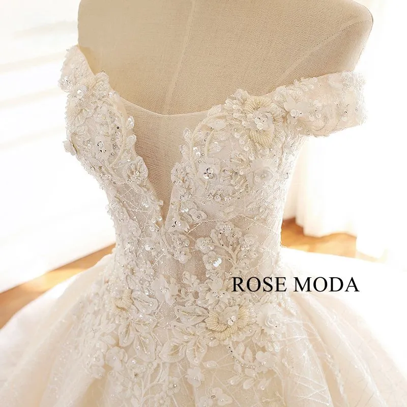 Rosemoda Illusion Starlight Lace Ball Gown Wedding Dress