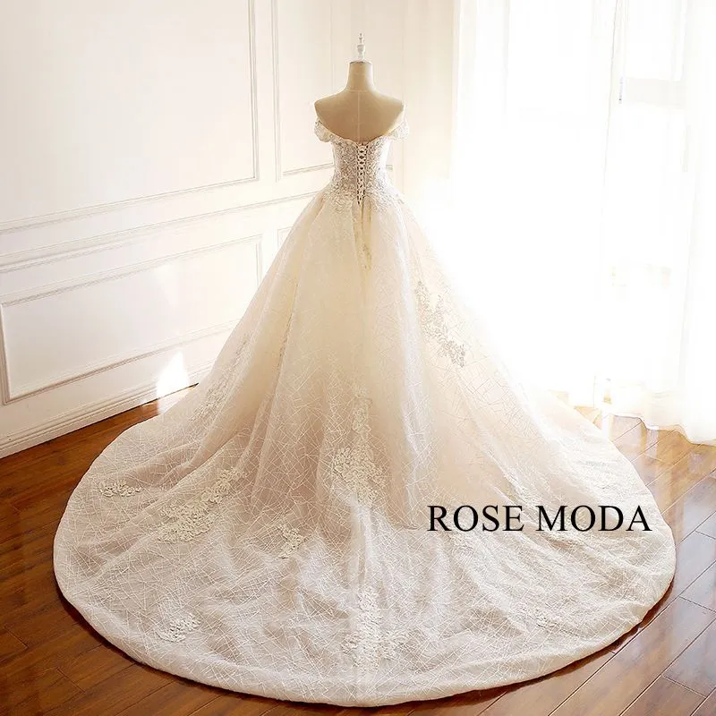 Rosemoda Illusion Starlight Lace Ball Gown Wedding Dress