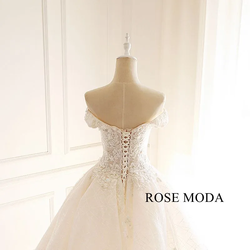 Rosemoda Illusion Starlight Lace Ball Gown Wedding Dress