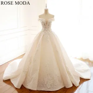 Rosemoda Illusion Starlight Lace Ball Gown Wedding Dress