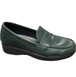 Saydo Amber Leather Loafers  Green   Black