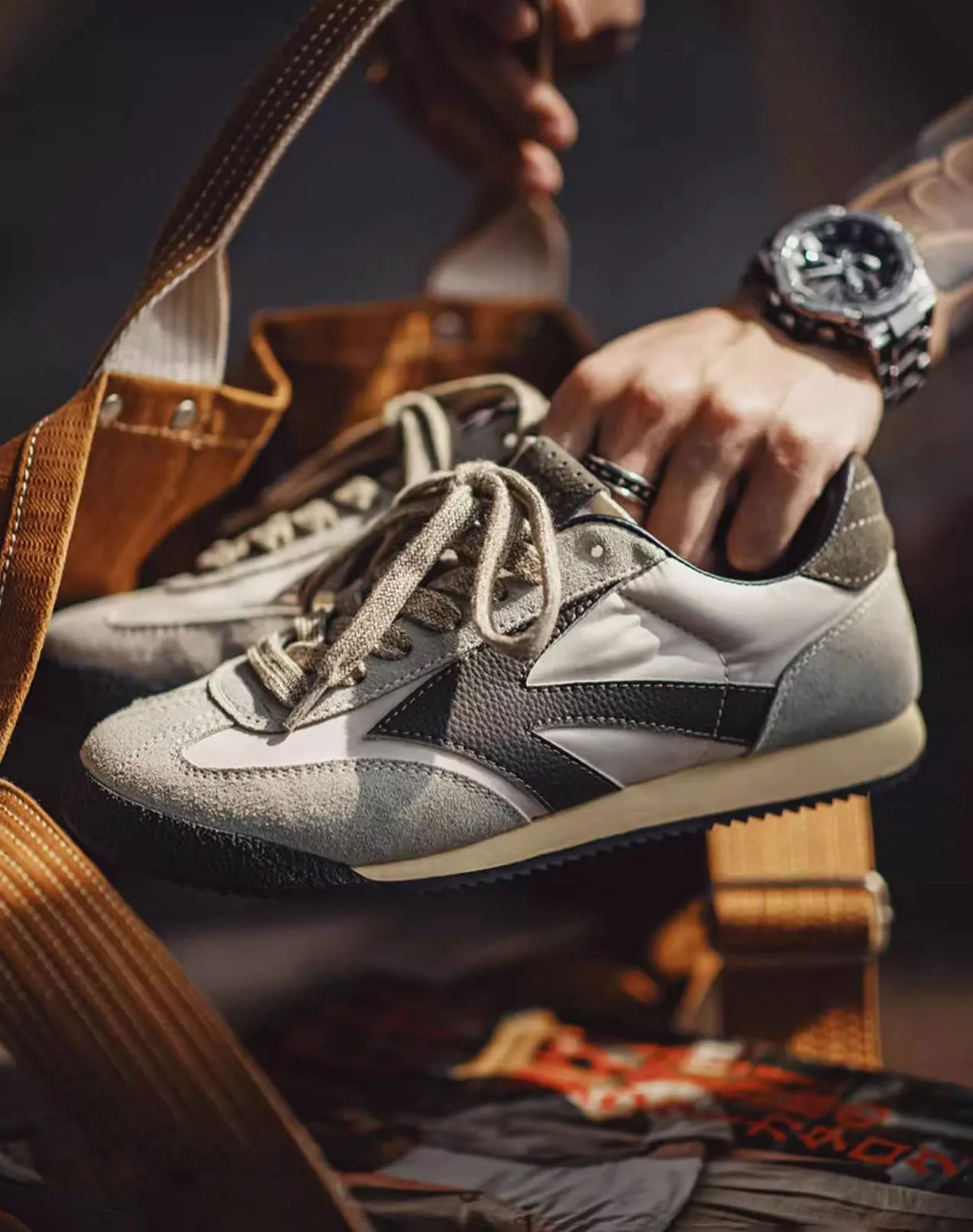 Stitching Retro Discovery Jogging Forrest Moral Men's Sports Shoes