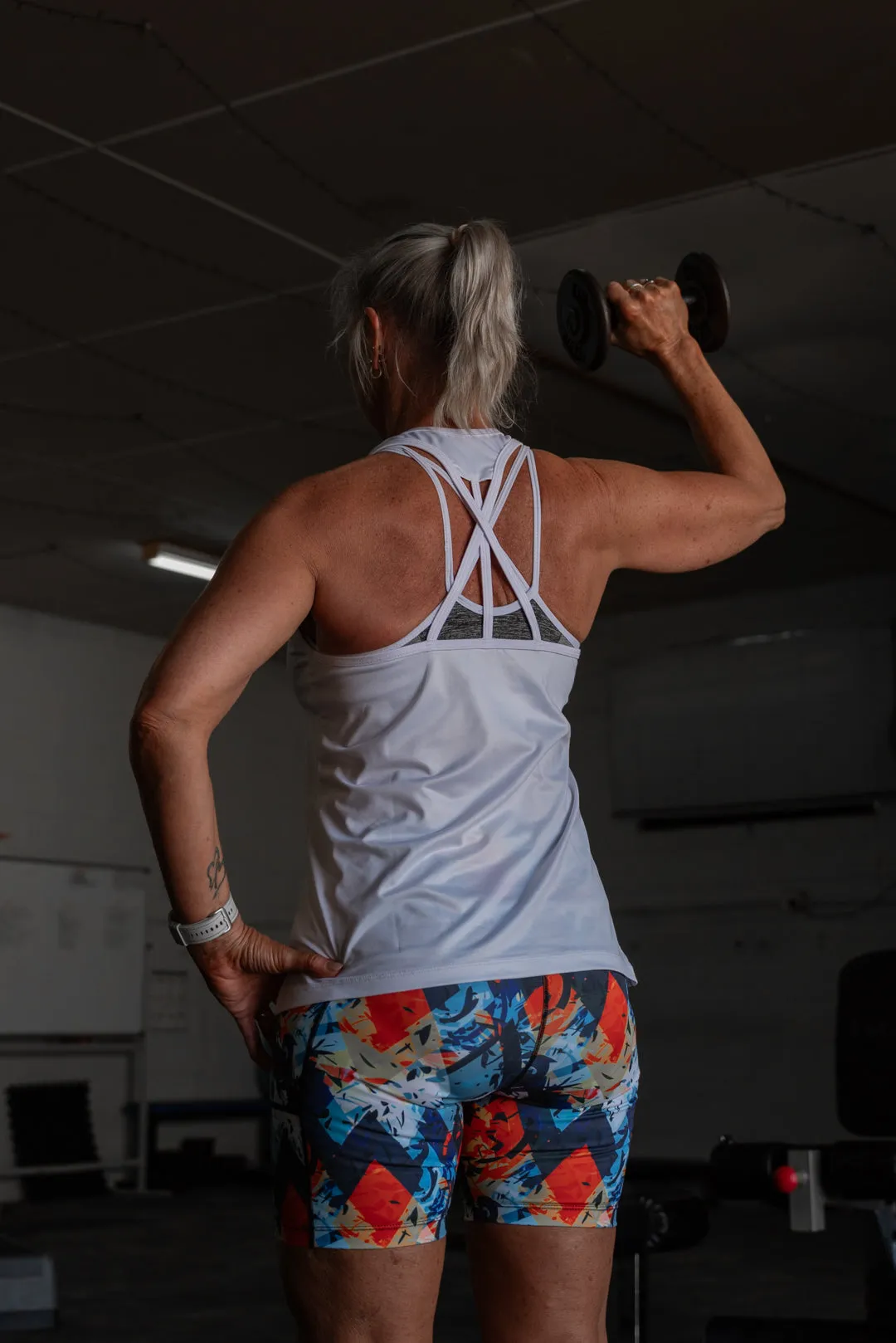White Strappy Back Sports Top
