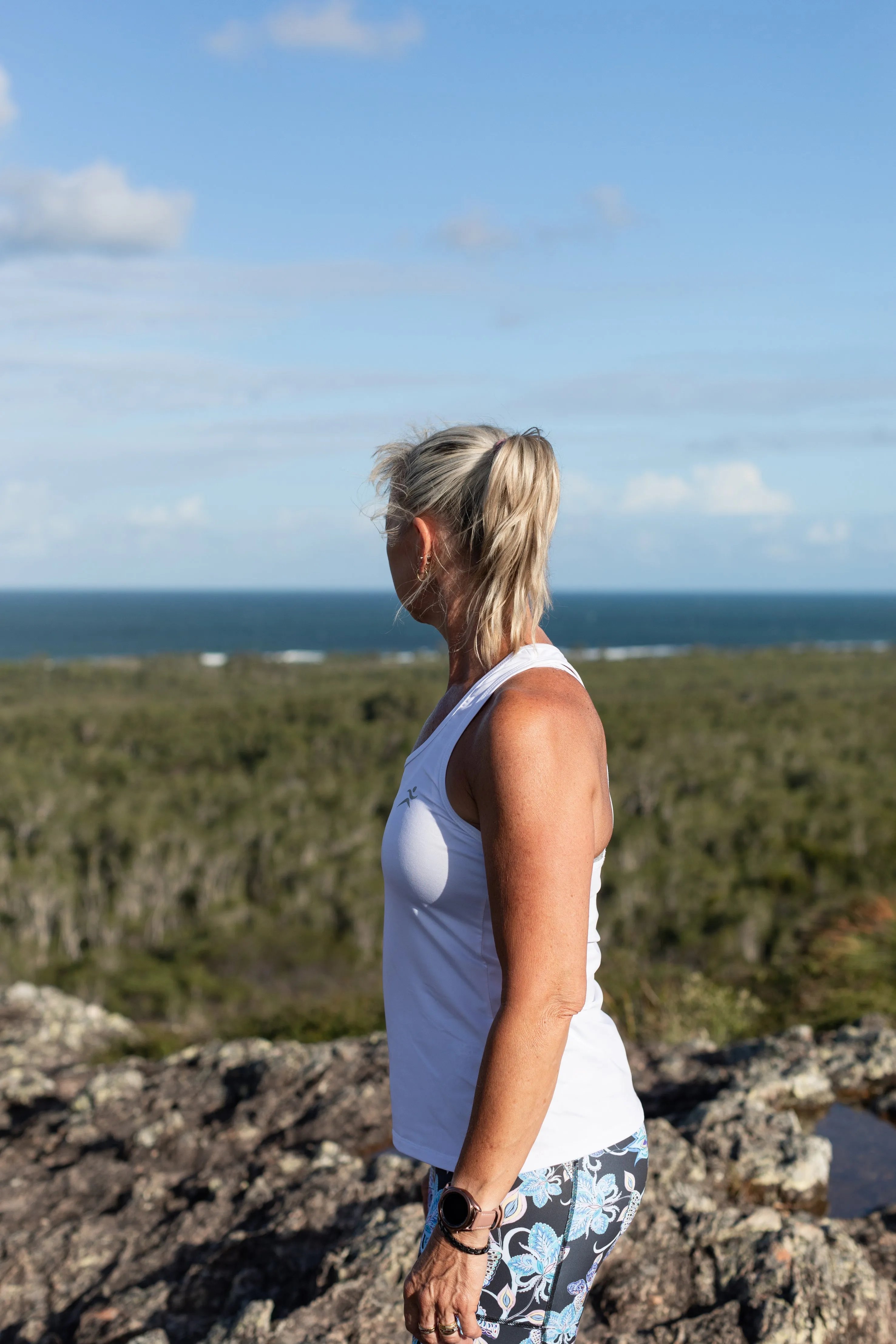 White Strappy Back Sports Top