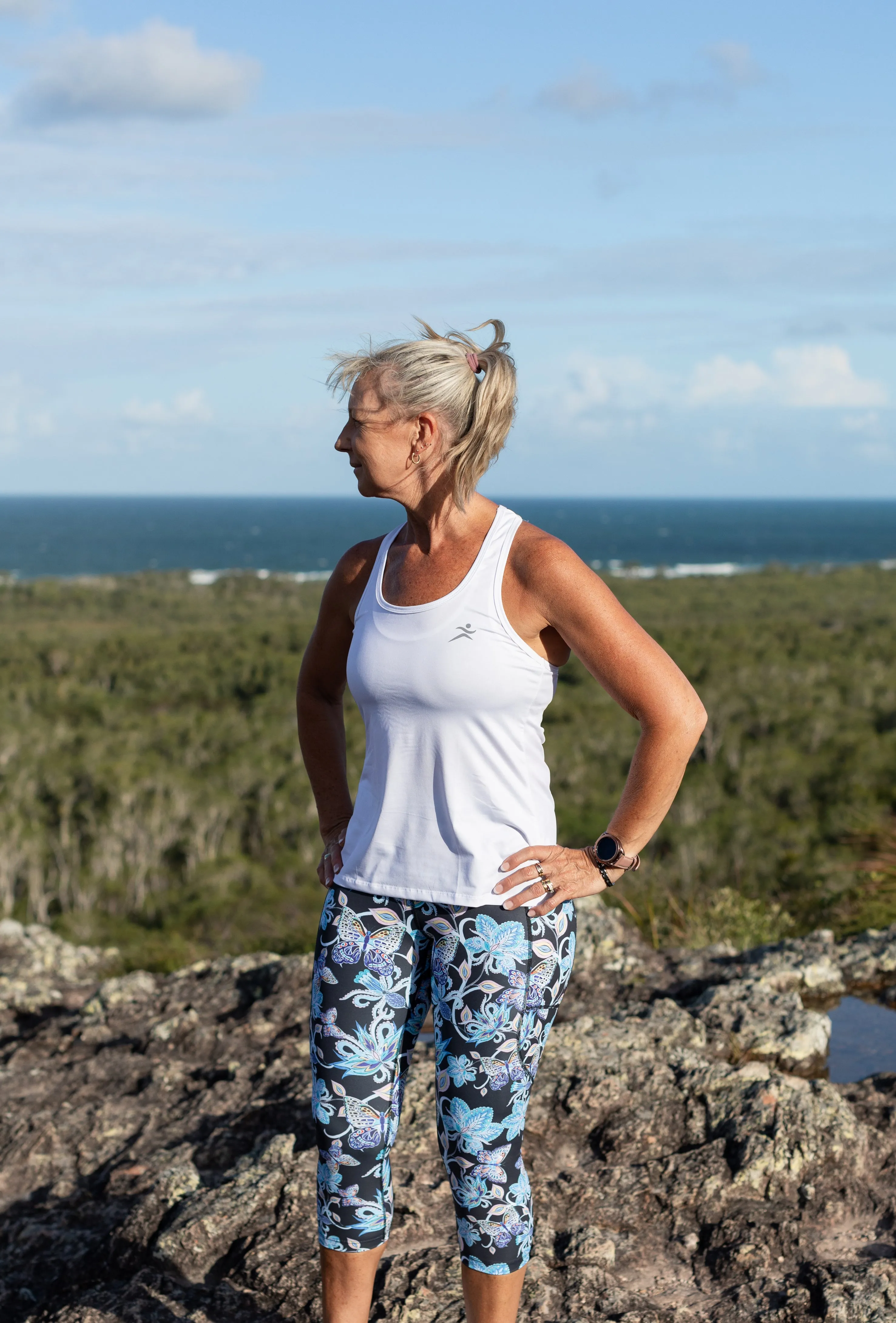 White Strappy Back Sports Top